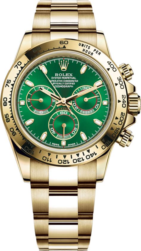 gold daytona rolex green face